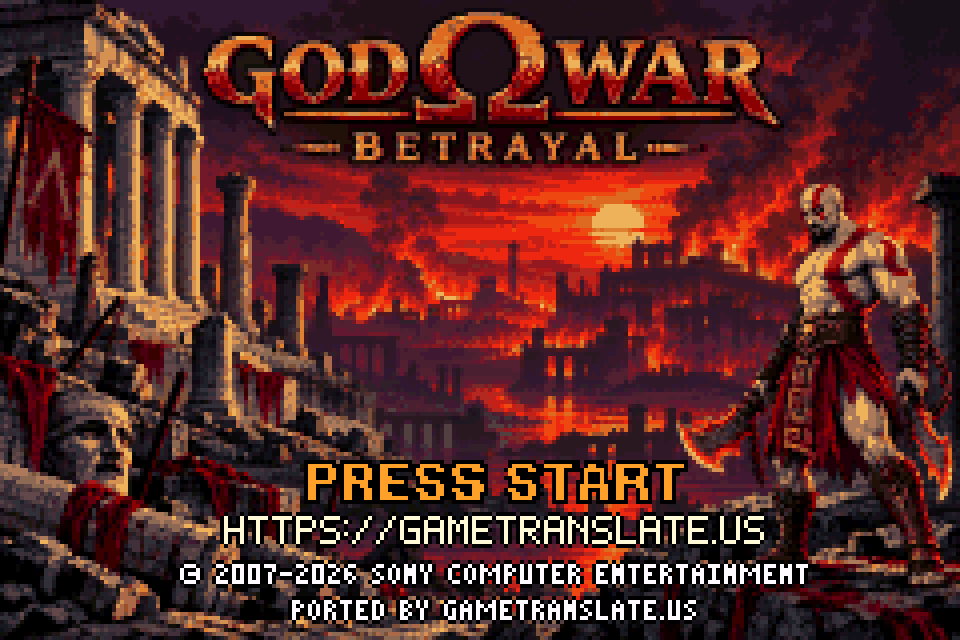 The new GBA title screen with Press Start and Game Translate credits