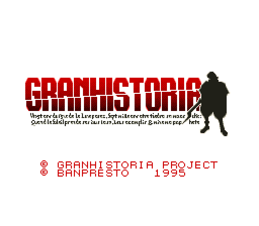 Granhistoria: Genshi Sekaiki English Patch (SNES) – Full Translation v1.6 2 Granhistoria logo screen with the English credit lines