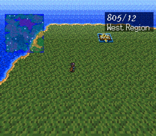 Granhistoria: Genshi Sekaiki English Patch (SNES) – Full Translation v1.6 6 World map with the date and region box in English: 805/12, West Region
