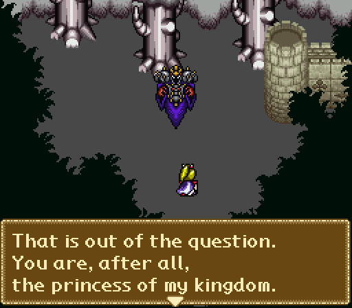 Rejoice: Aretha Oukoku no Kanata English Patch (SNES) – Full Translation v1.3 3 Demon King Howard speaking to Millrose in English in the opening