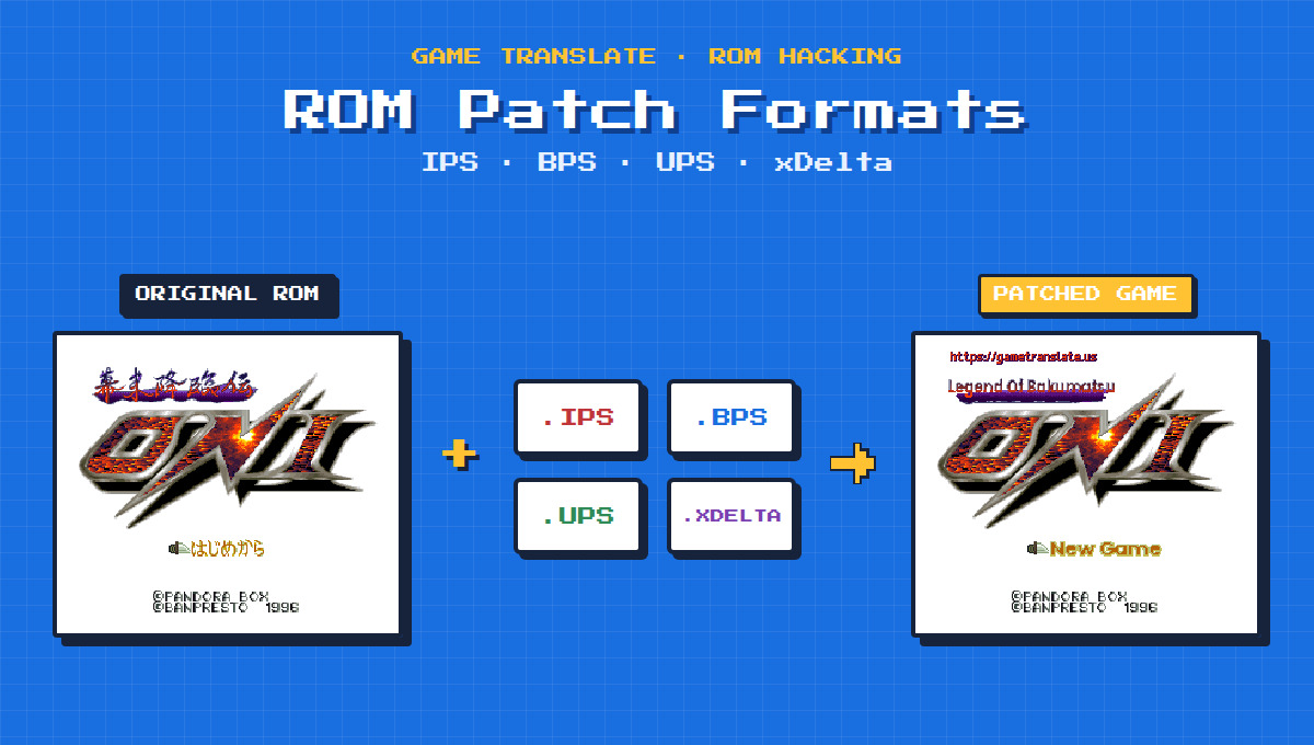 ROM Patch Formats Explained: IPS, BPS, UPS and xDelta