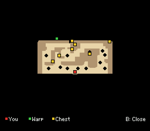 Kenyuu Densetsu Yaiba English Patch (SNES) – Full Translation v1.0 4 Area map of the Mt. Tengu forest showing exits and treasure chests