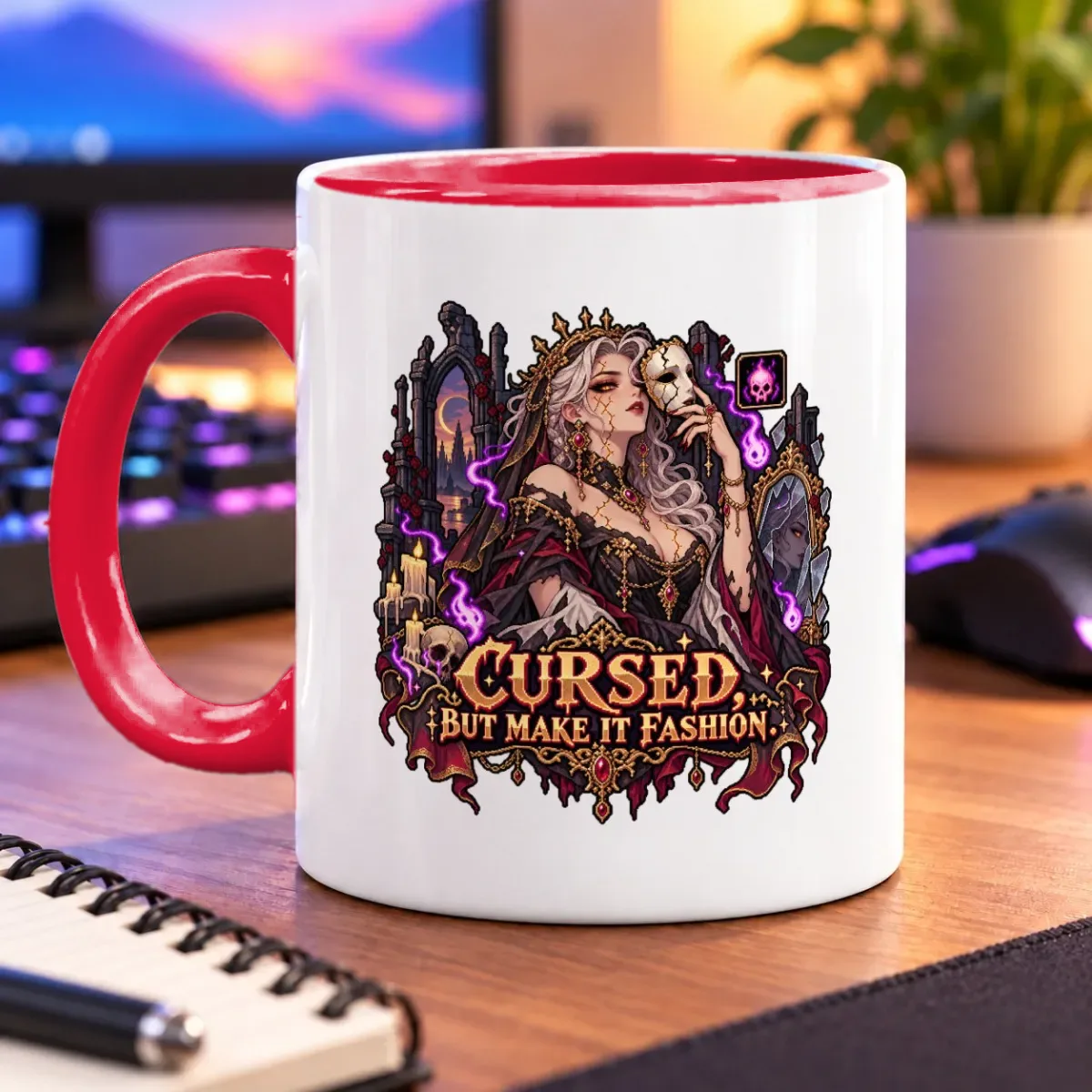 Cursed, but Make It Fashion – 11oz Mug – accent mug