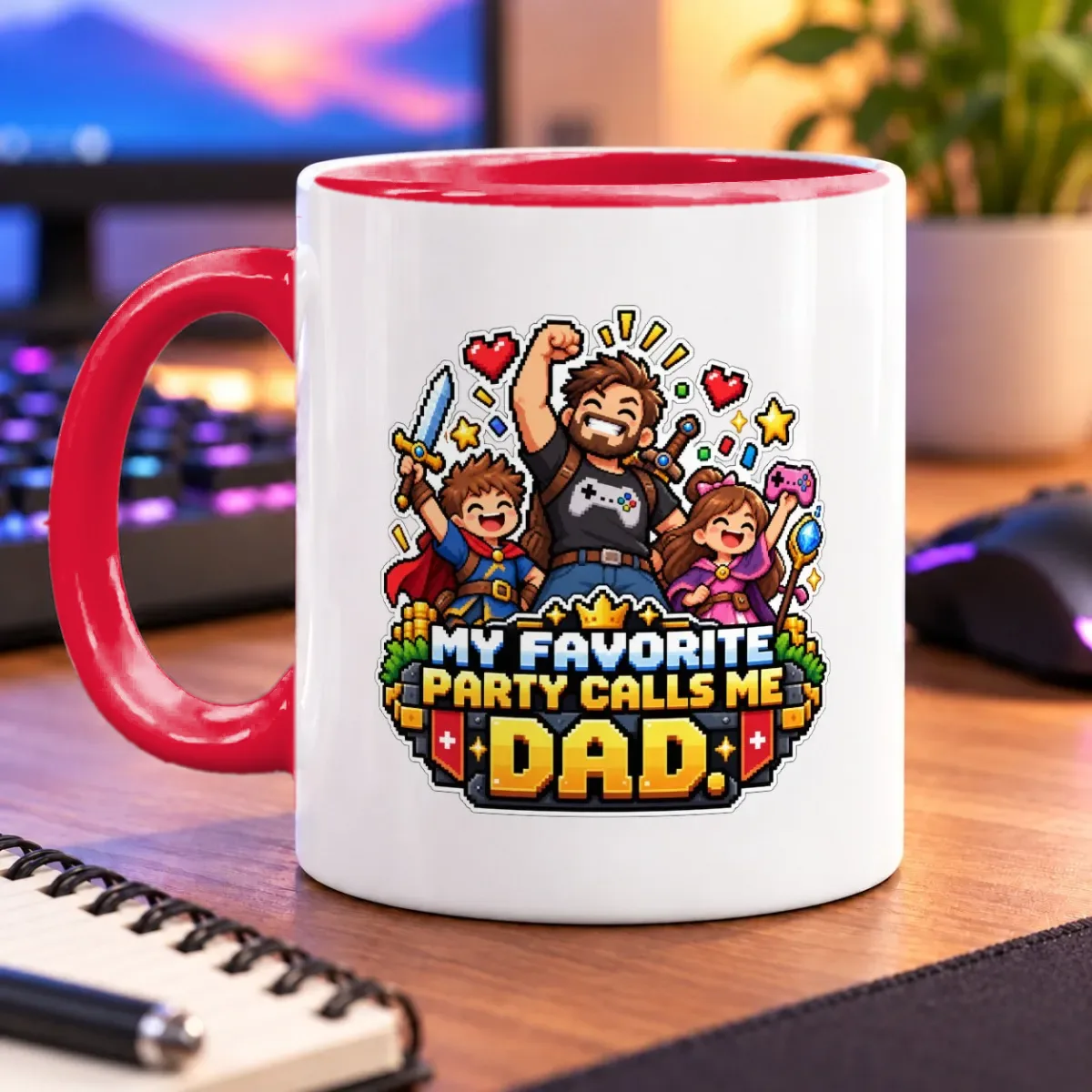 My Favorite Party Calls Me Dad – 11oz Mug – accent mug