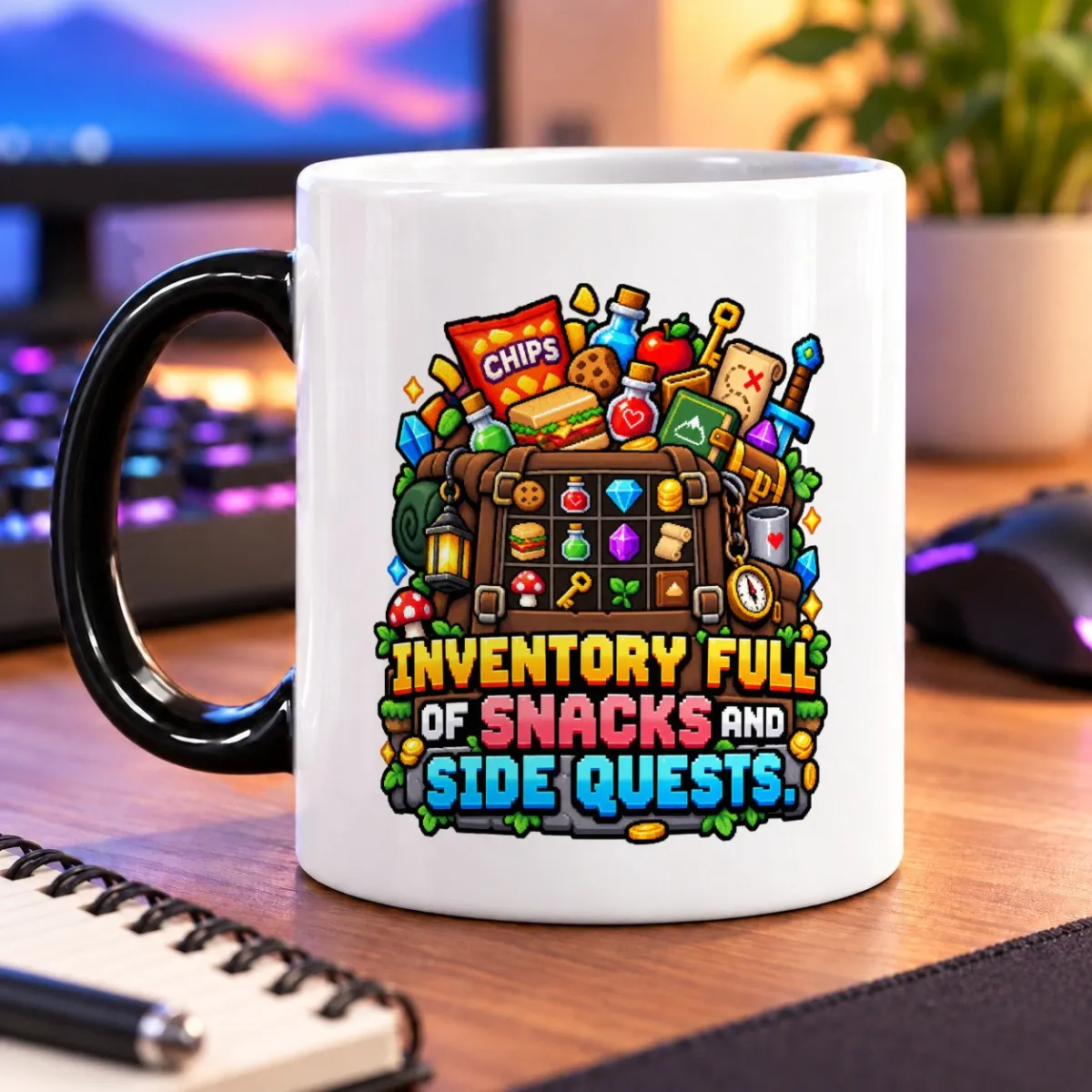 Inventory Full of Snacks and Side Quests – 11oz Mug 4 Inventory Full of Snacks and Side Quests mug – magic