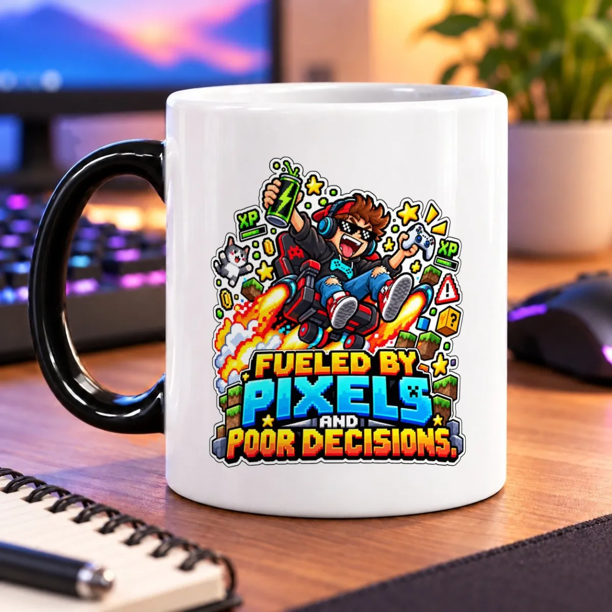 Fueled by Pixels and Poor Decisions – 11oz Mug 4 Fueled by Pixels and Poor Decisions mug – magic