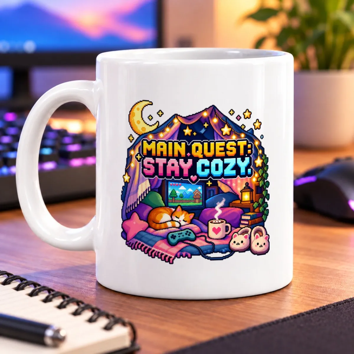Main Quest: Stay Cozy! – 11oz Mug 4 Main Quest: Stay Cozy! mug – magic