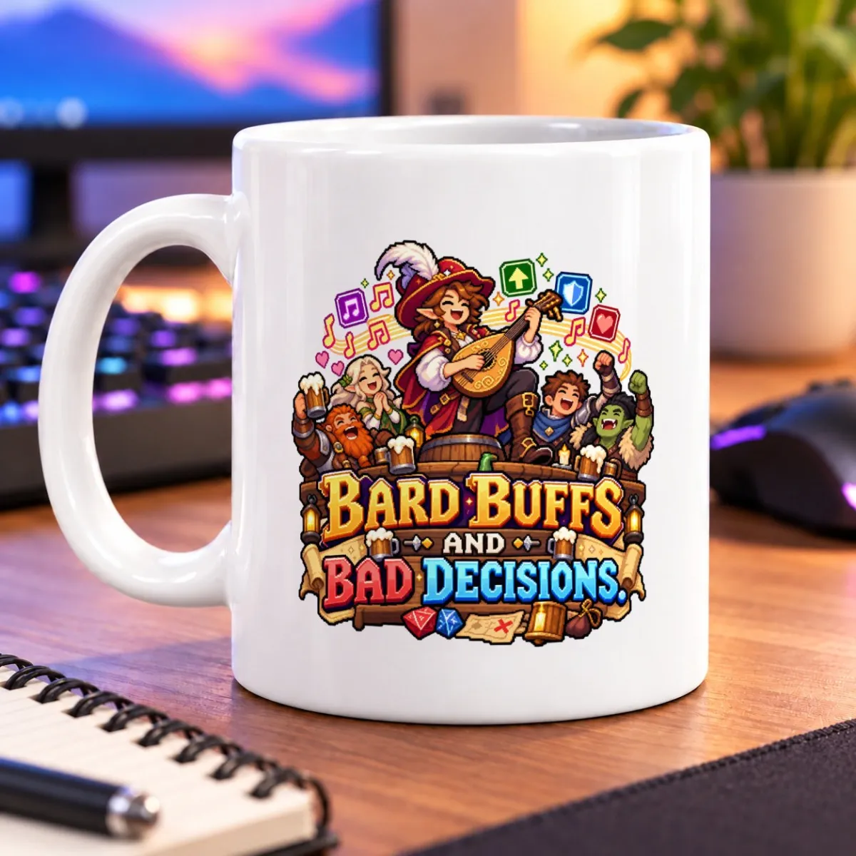 Bard Buffs and Bad Decisions – 11oz Mug 4 Bard Buffs and Bad Decisions mug – magic