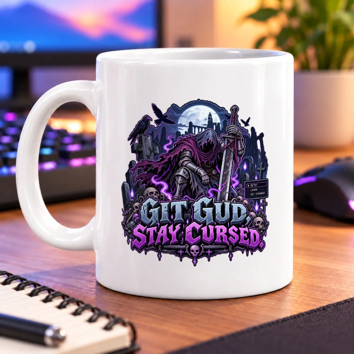 Get Gud, Stay Cursed! – 11oz Mug 4 Get Gud, Stay Cursed! mug – magic