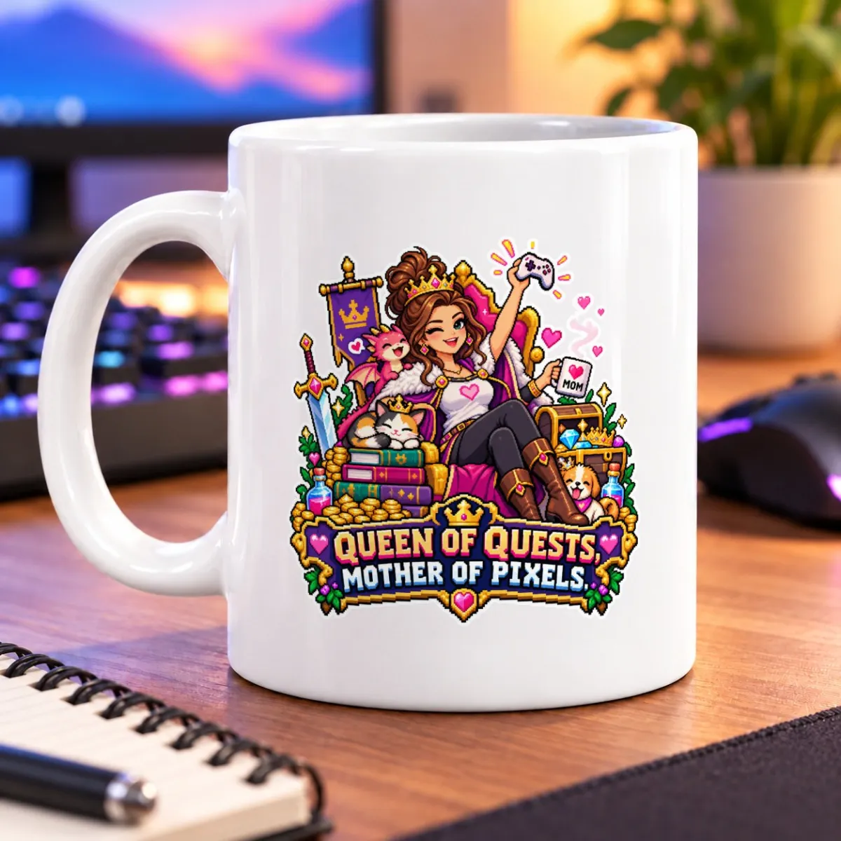 Queen of Quests, Mother of Pixels – 11oz Mug 4 Queen of Quests, Mother of Pixels mug – magic