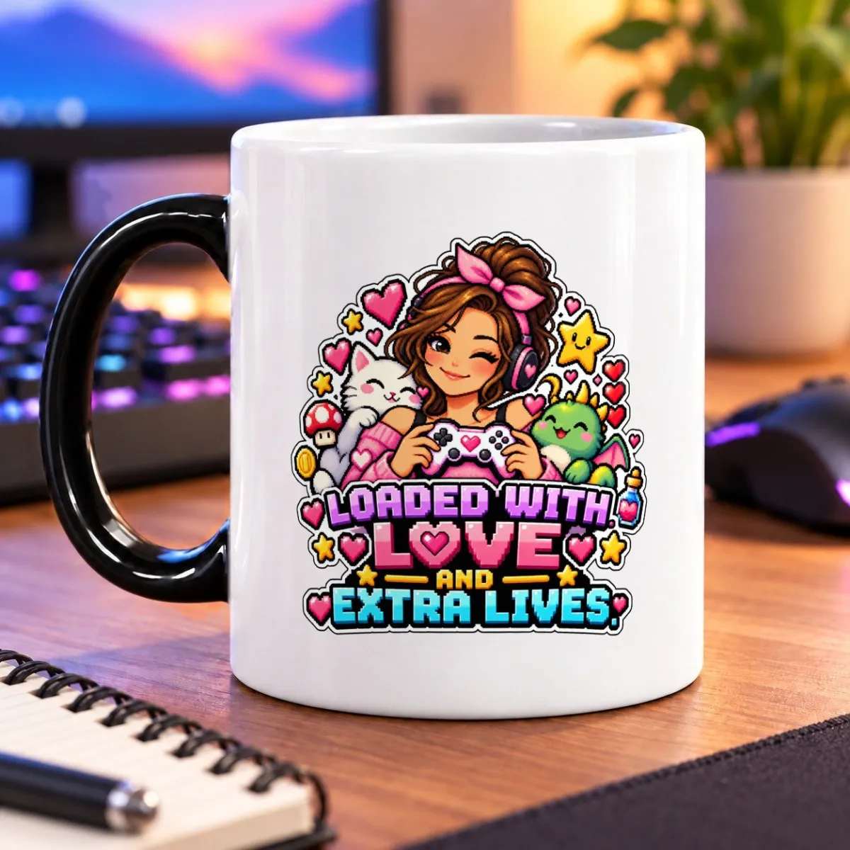 Loaded With Love and Extra Lives – 11oz Mug 4 Loaded With Love and Extra Lives mug – magic