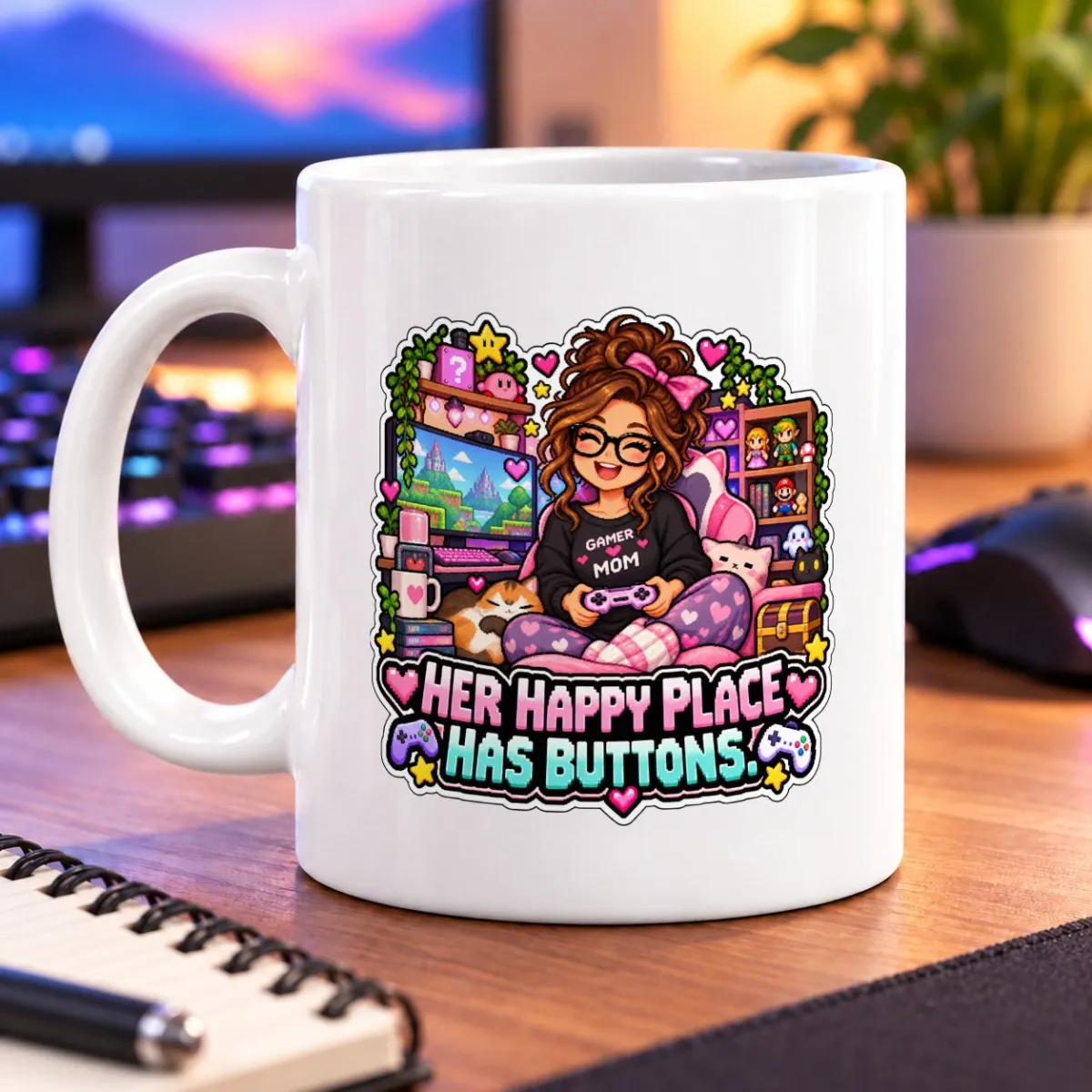 Her Happy Place Has Buttons – 11oz Mug 4 Her Happy Place Has Buttons mug – magic